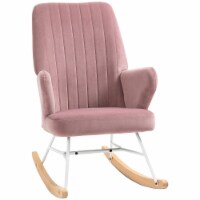 Accent Rocking Chair Uphostered Nursery Glider Rocker for Living Room, Pink