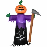 5' Inflatable Halloween Pumpkin Man w/ Sickle, Blow-Up Outdoor Display w/ LEDs