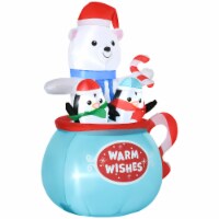 Inflatable Christmas Polar Bear Yard Decoration Waterproof LED Light Up