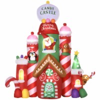 10ft Inflatable Christmas Candy Castle Outdoor Decoration w/ LED Colorful Light
