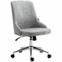 Microfiber Mid-Back Home Office Chair with Adjustable Height, Grey