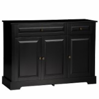 Modern Sideboard Buffet Cabinet with Adjustable Shelves and Drawers, Black