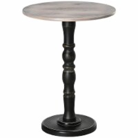 Pedestal Side Table with Round Tabletop, Rustic End Table with Solid Wood Leg