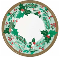 Party Creations Holiday Greenery Dinner Plates Perspective: Main