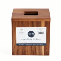 Acacia Wood Tissue Box Cover Perspective: Main