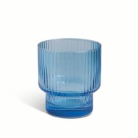Core Home Ribbed Double Old Fashioned Glass- Blue Perspective: Main