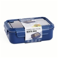 Manna Three-Section Bento Box - Dark Blue Perspective: Main