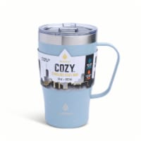 Manna™ Cozy™ Stainless Steel Coffee Mug - Blue Splatter Perspective: Main