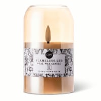 Core Home Flameless LED Glass Bullet Real Wax Jar Candle Small - Amber Perspective: Main
