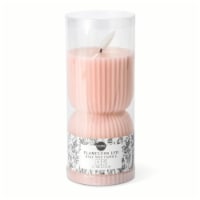 Core Home™ Small Flameless LED Pillar Wax Candle - Pink Perspective: Main