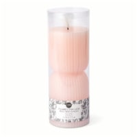 Core Home™ Medium Flameless LED Pillar Wax Candle - Pink Perspective: Main