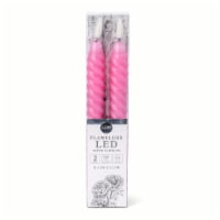 Core Home™ Flameless LED Twisted Taper Wax Candles - Dark Pink Perspective: Main