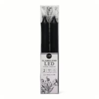 Core Home Flameless LED Ribbed Taper Candles - Black Perspective: Main