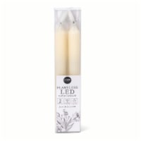 Core Home™ Flameless LED Ribbed Taper Wax Candles - Cream Perspective: Main