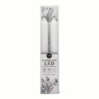 Core Home Flameless LED Ribbed Taper Candles - White Perspective: Main