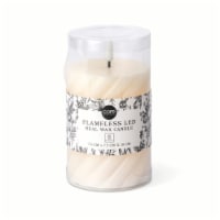 Core Home™ Small Flameless LED Swirl Pillar Wax Candle - Cream Perspective: Main