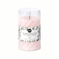 Core Home™ Small Flameless LED Swirl Pillar Wax Candle - Pink Perspective: Main