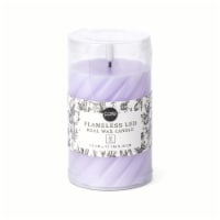 Core Home™ Small Flameless LED Swirl Pillar Wax Candle - Purple Perspective: Main