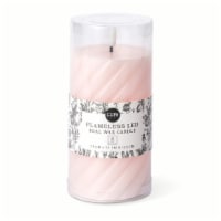 Core Home™ Medium Flameless LED Swirl Pillar Wax Candle - Pink Perspective: Main