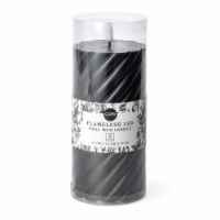 Core Home™ Large Flameless LED Swirl Pillar Wax Candle - Black Perspective: Main
