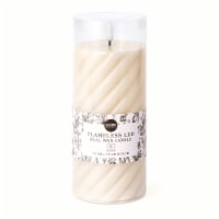 Core Home™ Large Flameless LED Swirl Pillar Wax Candle - Cream Perspective: Main