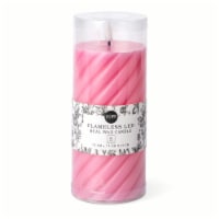 Core Home™ Large Flameless LED Swirl Pillar Wax Candle - Dark Pink Perspective: Main