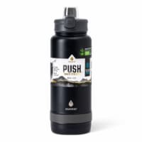 Manna™ Push™ Staineless Steel Water Bottle - Black Perspective: Main
