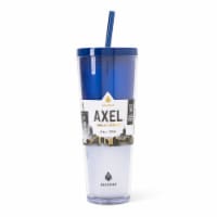 Manna™ Axel™ Plastic Tumbler & Straw Set - Blue Perspective: Main