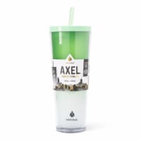 Manna™ Axel™ Plastic Tumbler & Straw Set - Green Perspective: Main