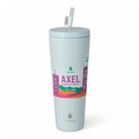 Manna™ Axel™ Stainless Steel Tumbler With Straw - Steel Blue Perspective: Main