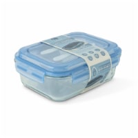 Manna™ Glass Bento Box - Blue Perspective: Main