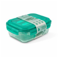 Manna™ Glass Bento Box - Teal Perspective: Main