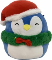 Jazwares Squish Blue Penguin with Wreath and Hat