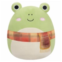 Green Frog With Plaid Scarf Plush Toy