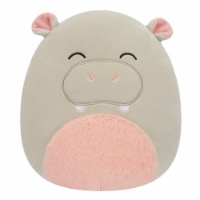 Squishmallows 8" Grey Hippo with Pink Fuzzy Belly Plush Toy