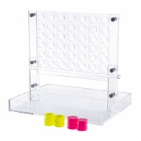 Acrylic Family Game Four in a Row Pink and Yellow Classic Fun