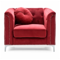 Pompano Burgundy Tufted Velvet Accent Chair