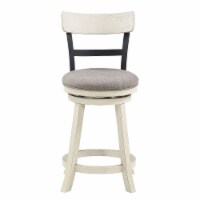 Sh 36.5 In. White High Back Wood And Metal 24 In. Bar Stool