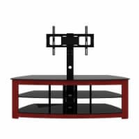 Tansole 22 in. Walnut TV Stand with 3 Tier Storage Space Fits TV's Up To 65 in.