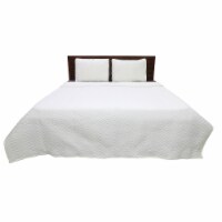 Solid Sateen Ivory Cotton Queen Quilt Set