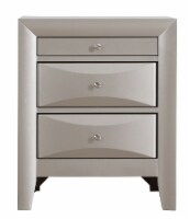 Marilla 3-Drawer Silver Champagne Nightstand (28 In. H X 17 In. W X 23 In. D)