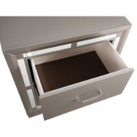 Alana 2-Drawer Silver Champagne Nightstand (28 In. H X 17 In. W X 25 In. D)