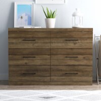 Hamsper 6-Drawer Knotty Oak Dresser (31.7 in. × 46.5 in. × 16.3 in.)