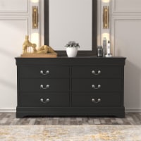 Ireton 6-Drawer Black Dresser with Ultra Fast Assembly (32.0 in. × 58.2 in. × 15.7 in.)