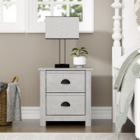 GALANO Furniture Geordano 2-Drawer Dusty Gray Oak Nightstand(20 in.×16.3 in.×18.9 in.)