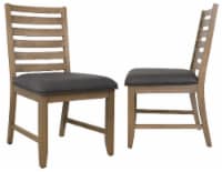Saunders Desert Brown Upholstered Solid Wood Slat Back Dining Chairs (Set of 2)