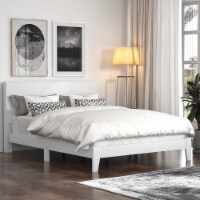 Payne White Wood Frame Queen Platform Bed with Headboard