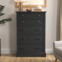 Xylon 5-Drawer Black Chest of Drawers with Ultra Fast Assembly(46.7in.x31.5in.x15.7in.)