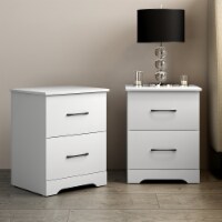 Darsh 2-Drawer Matte White Bedside Table Nightstand(23.6in.×15.7in.×18.9in.)(Set of 2)
