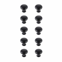 Cadon 1.2  Diameter Matte Black Mushroom Knob Multipack (Set Of 10)